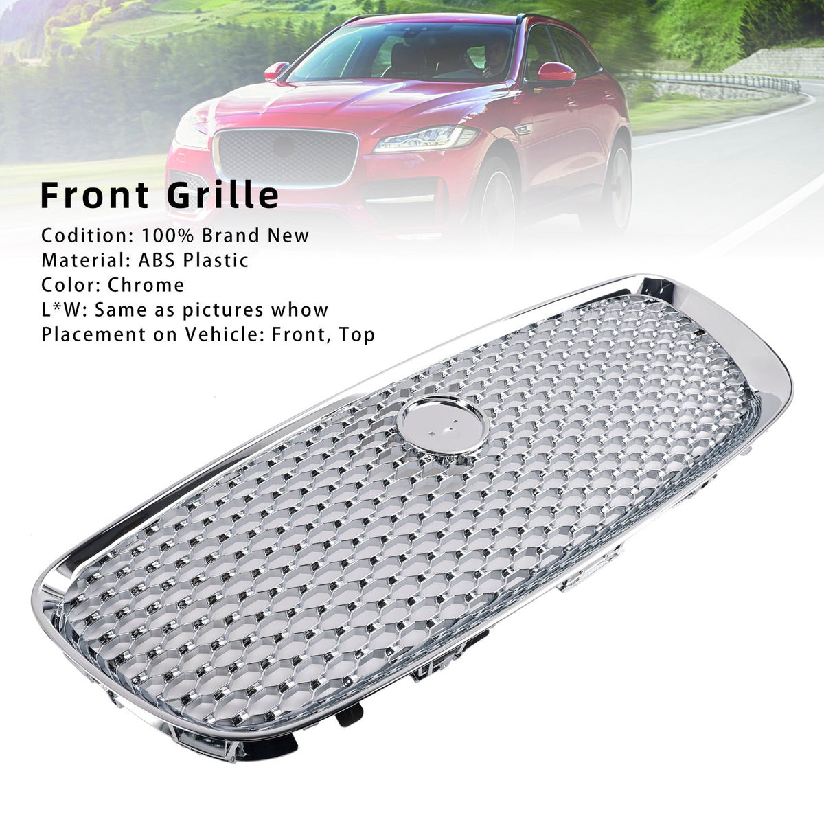 2016-2020ジャガーFペースX761クロムフロントバンパーグリルグリル