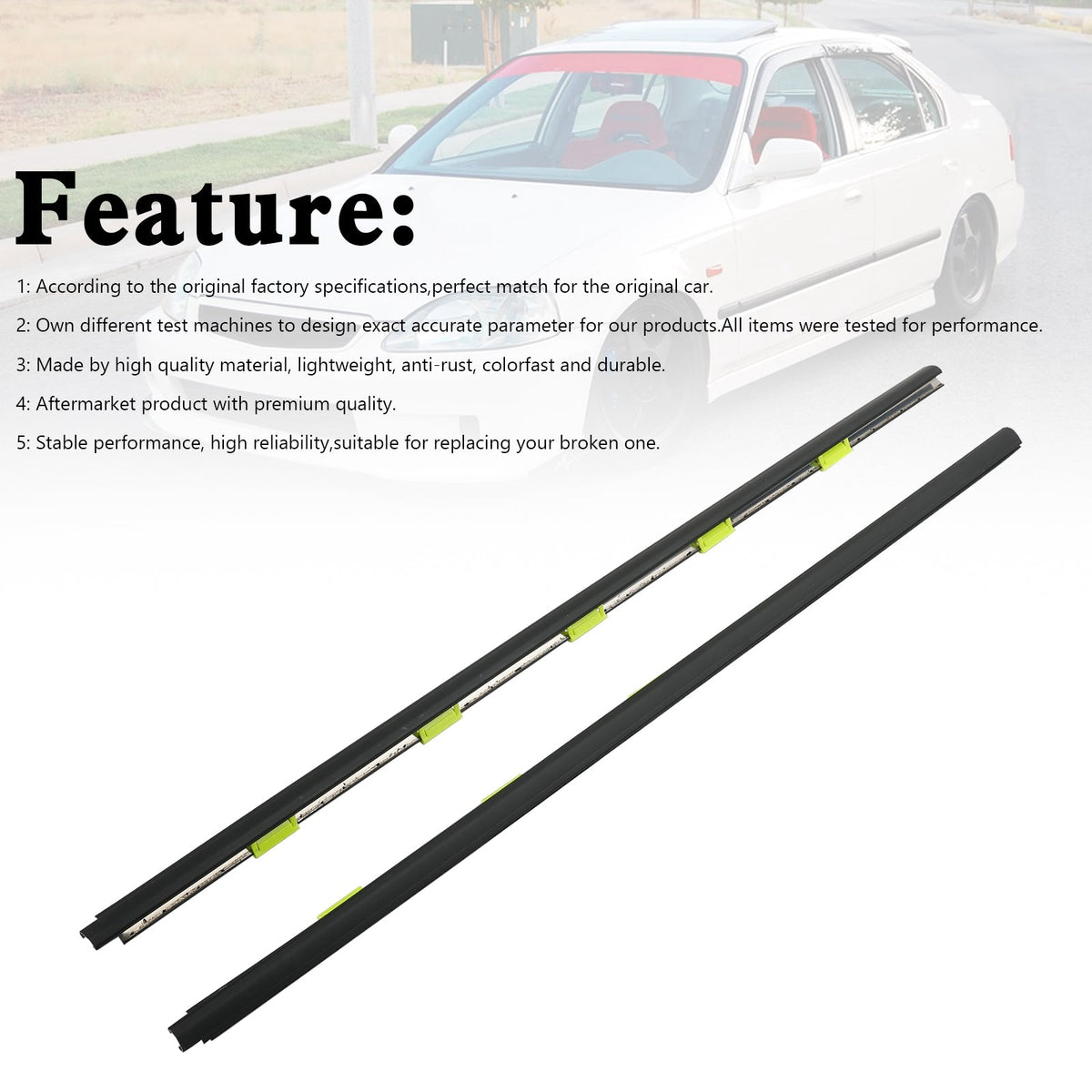 車の窓用ウェザーストリップ 防水圧力ストリップ ホンダ シビック EK 1996-2000 対応 4 Compatible With CIVIC EK 1996 1997 1998 1999 2000 カーウィンドウウェザーストリップ