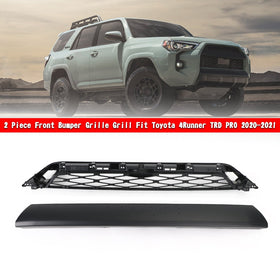 No Need to drill Version 2020-2024 4Runner TRD PRO Front Bumper Grille Black Grill Black and Rde for Choose Generic