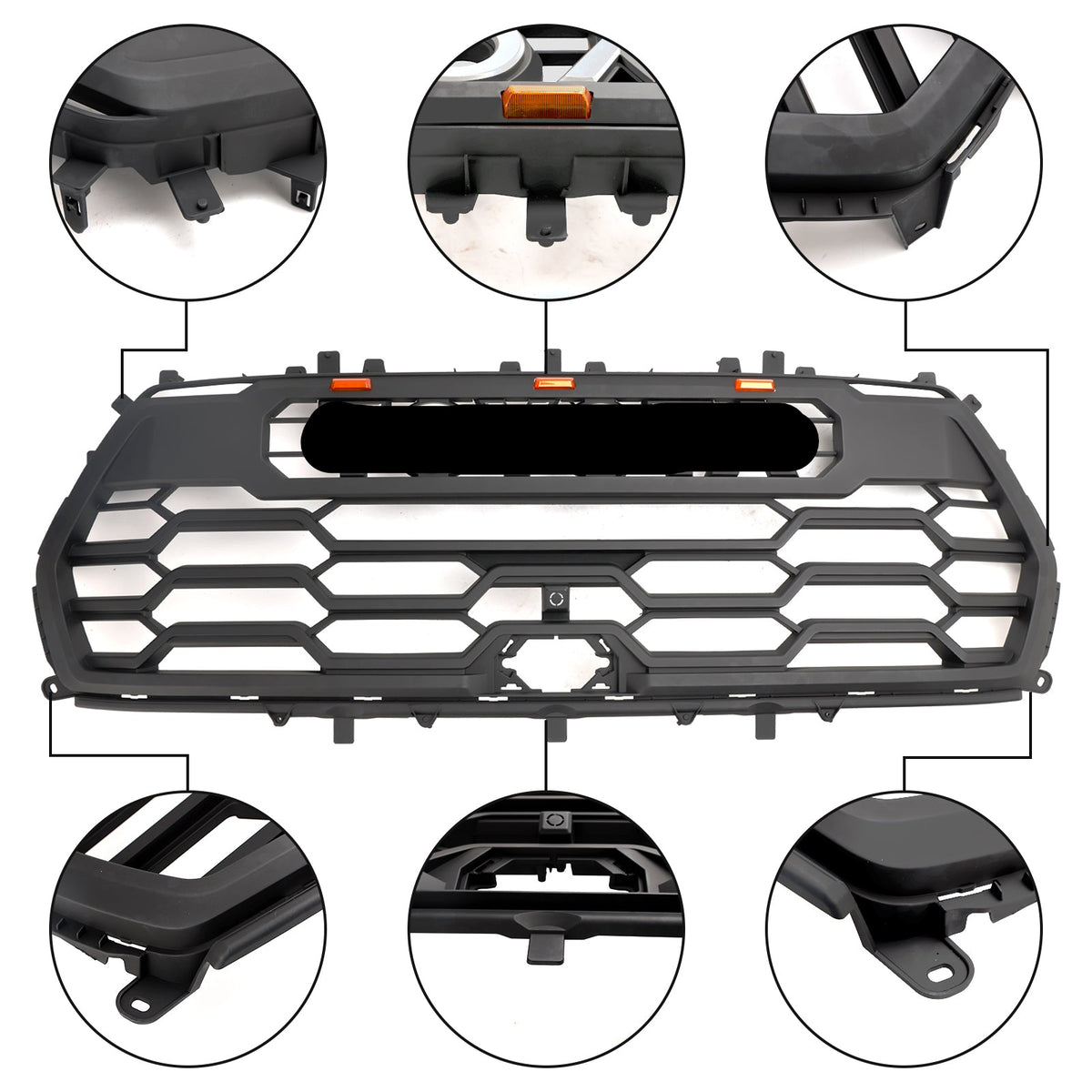 2022-2024 Toyota Sequoia Front Bumper Grill TRD PRO Style Black Grill ...
