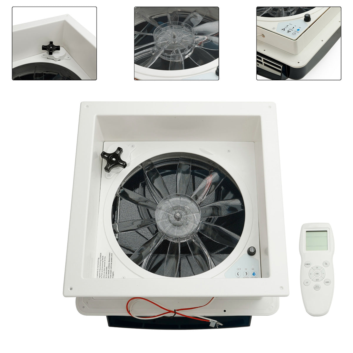 Ventilateur De Toit 12V Pour Camping-car - Double Entrée/sortie - 34 X 34 Cm - ABS - Écran Inox - Réglable 0-31.5°