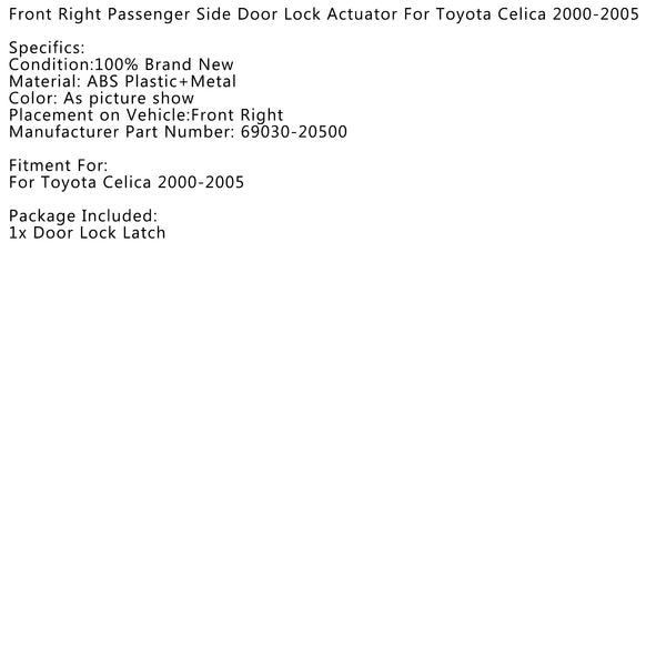 Generic Front Right Passenger Side Door Lock Actuator For Toyota Celica 2000-2005