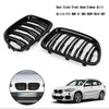 2009-2014 BMW X1 E84 SUV Gloss Black Dual Slats Front Hood Kidney Grill Grille Generic
