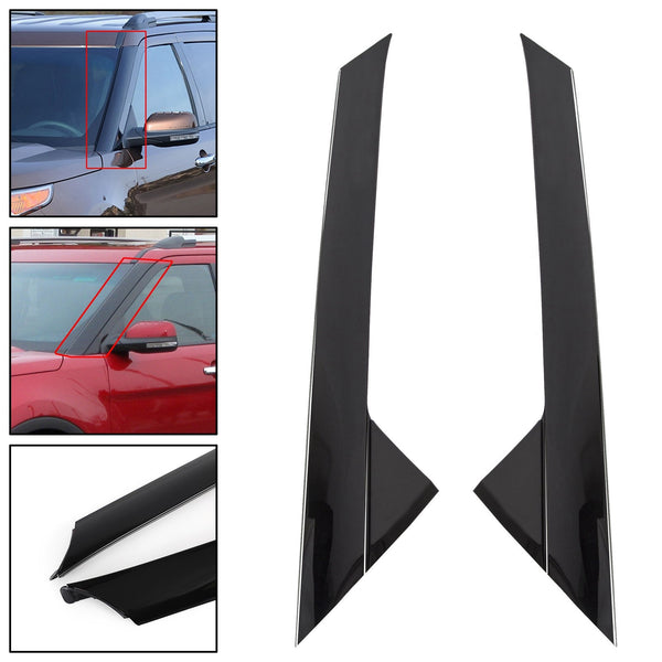 2011-2019 Ford Explorer Left+Right Pair Side Windshield Outer Trim Molding Generic