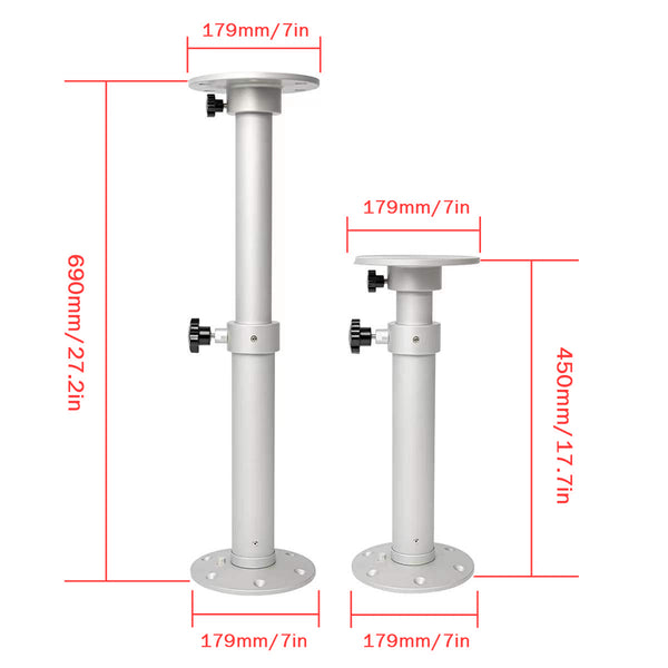 Pied de table en aluminium pour camping-car, bateau, caravane, camping-car, piédestal, pied de meuble générique