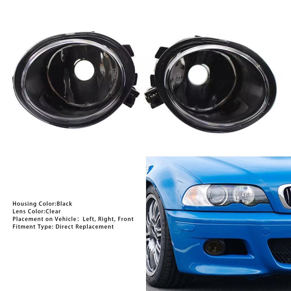 2000-2003 BMW E39 M5 Pair Front Fog Light Lamps Without Bulbs 63177894017 63177894018 Generic