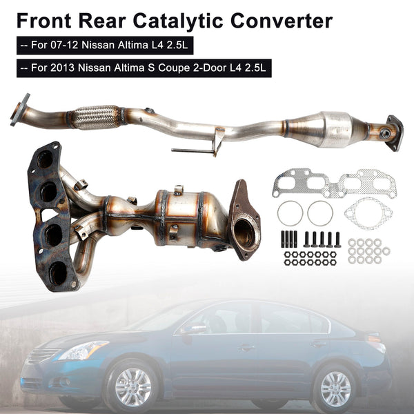 2007-12 Nissan Altima L4 2.5L Pair Front Rear Catalytic Converter