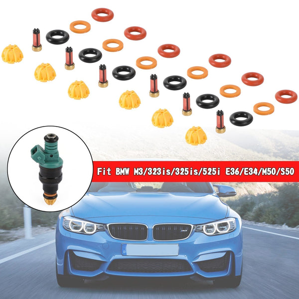 1995 BMW M3 6 set Fuel Injectors Repair Seal Kit 0280150415 Generic