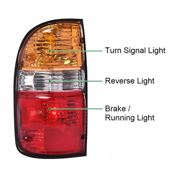 2001-2004 Toyota Tacoma avec ampoules 2 pièces feux arrière feux génériques