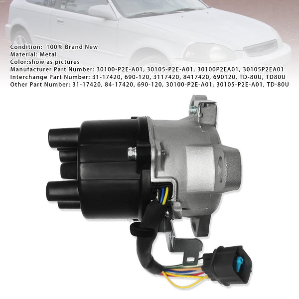 Ignition Distributor 30100-P2E-A01 For Honda Civic 1996-1998 Civic del Sol 1.6L