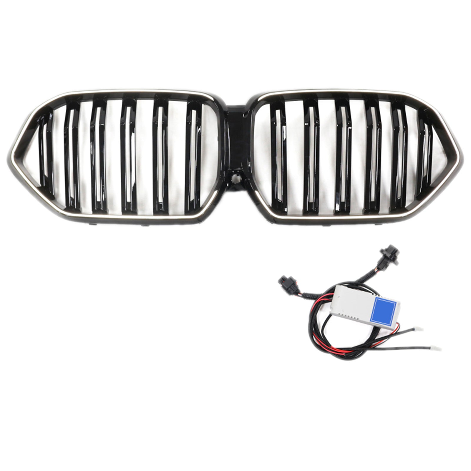 2020-2022 BMW X6 G06 M50i blank sort frontkofangergitter med kamerahul Generisk