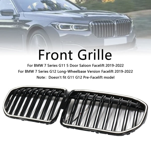 2019-2022 BMW 7 Série G11 G12 Dvojitá slabora Gloss Black Front Grill Grille Generic