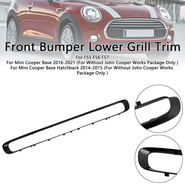 2014-2021 Mini Cooper Base F55 F56 F57 Främre stötfångare Nedre Grill Trim 51117355238 Generic