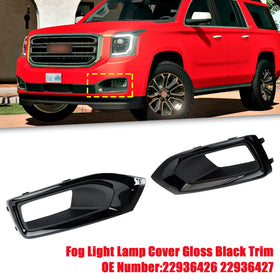 Tåkelys Lampe Deksel Blank Svart Trim Par For GMC Yukon/Yukon XL 2015-2020