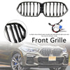 2020-2022 BMW x6 G06 M50I Svart front støtfanger grill grill m/kamera hull generisk