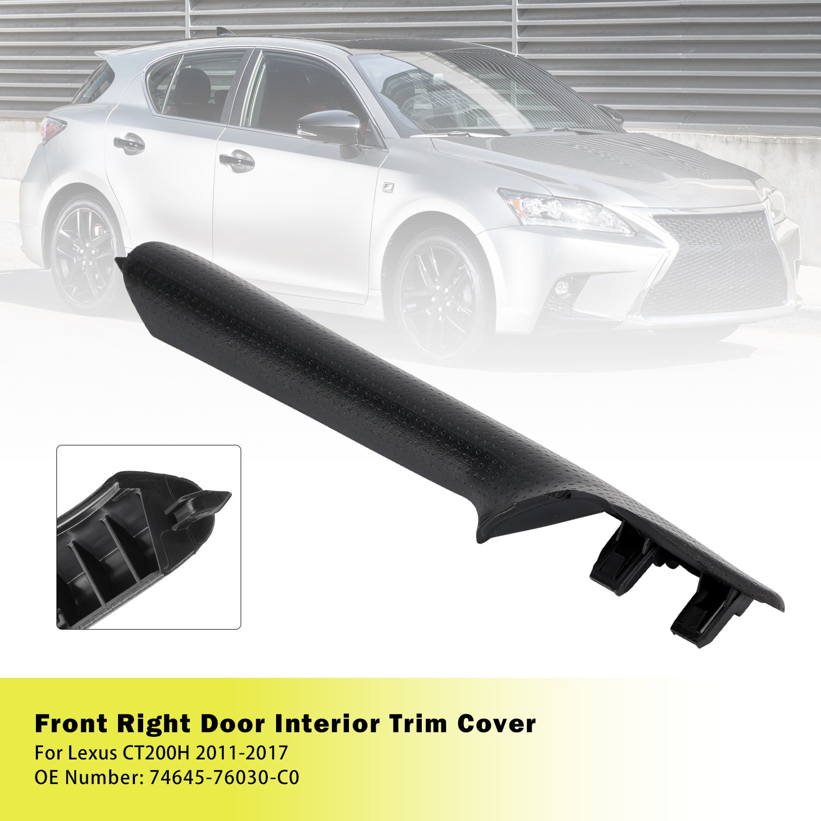 Front høyre dør innvendig deksel 74645-76030-C0 For Lexus CT200H 2011-2017