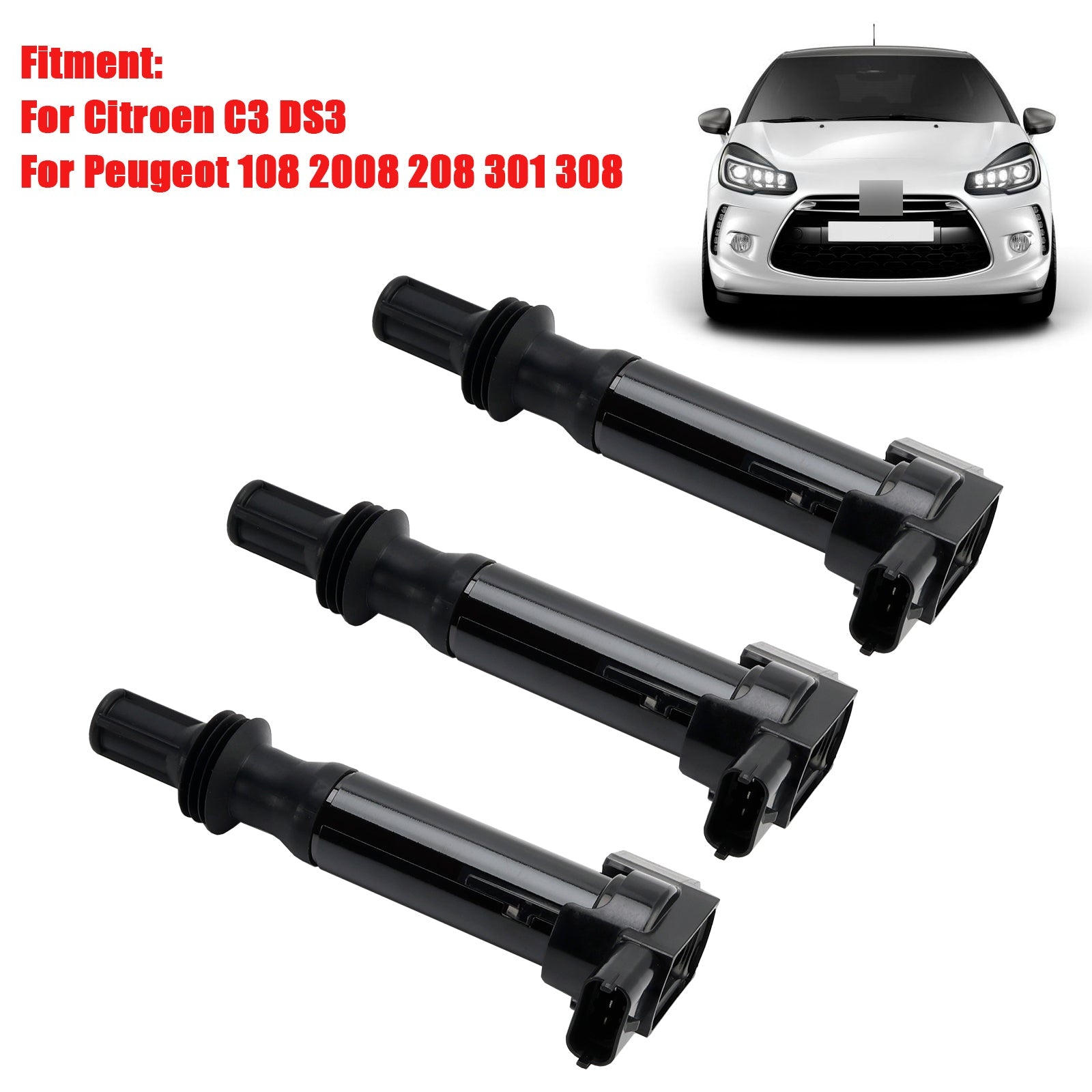 3x Tændspolepakke 9671214580 Til Citroen C3 DS3 Peugeot 108 2008 208
