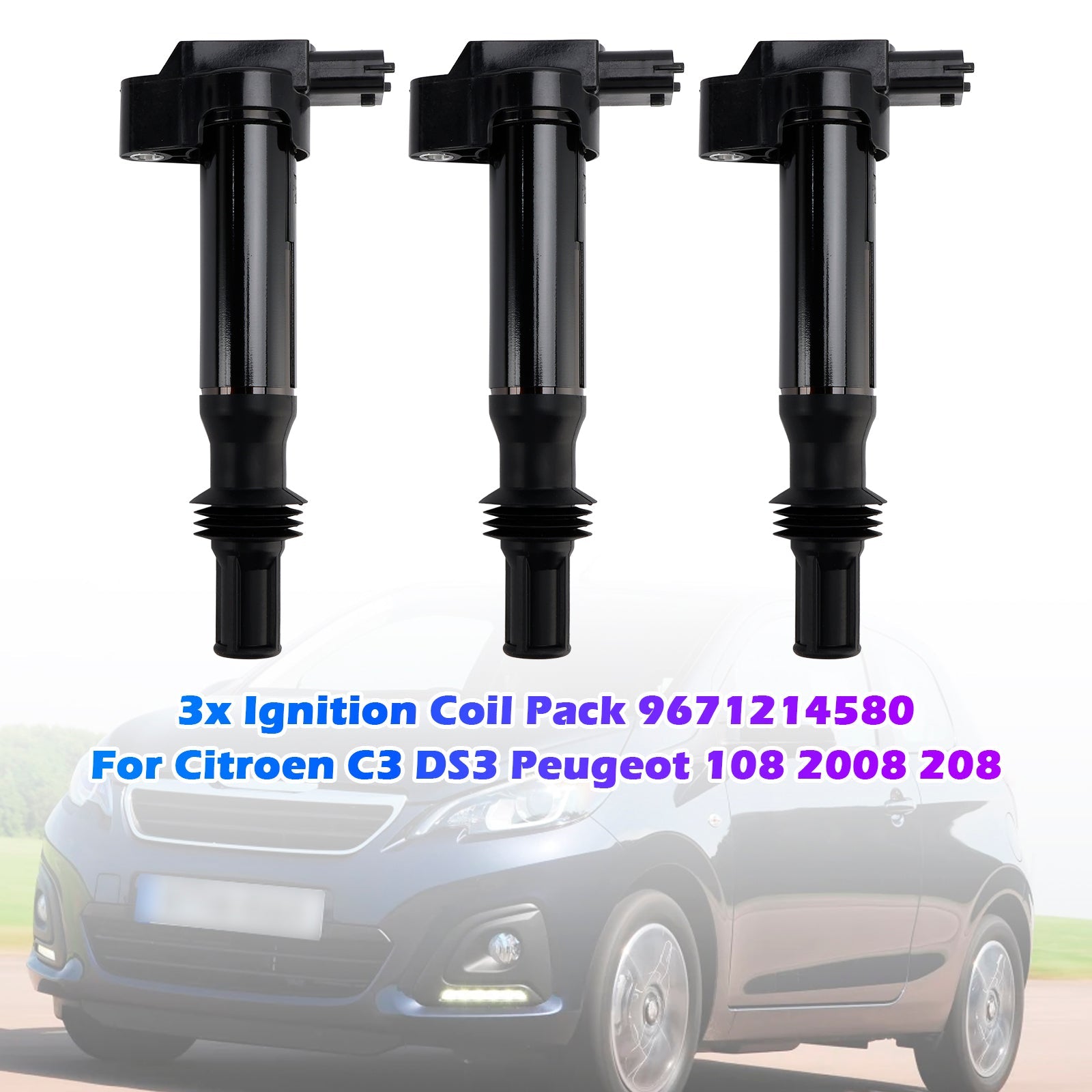 3x Tændspolepakke 9671214580 Til Citroen C3 DS3 Peugeot 108 2008 208