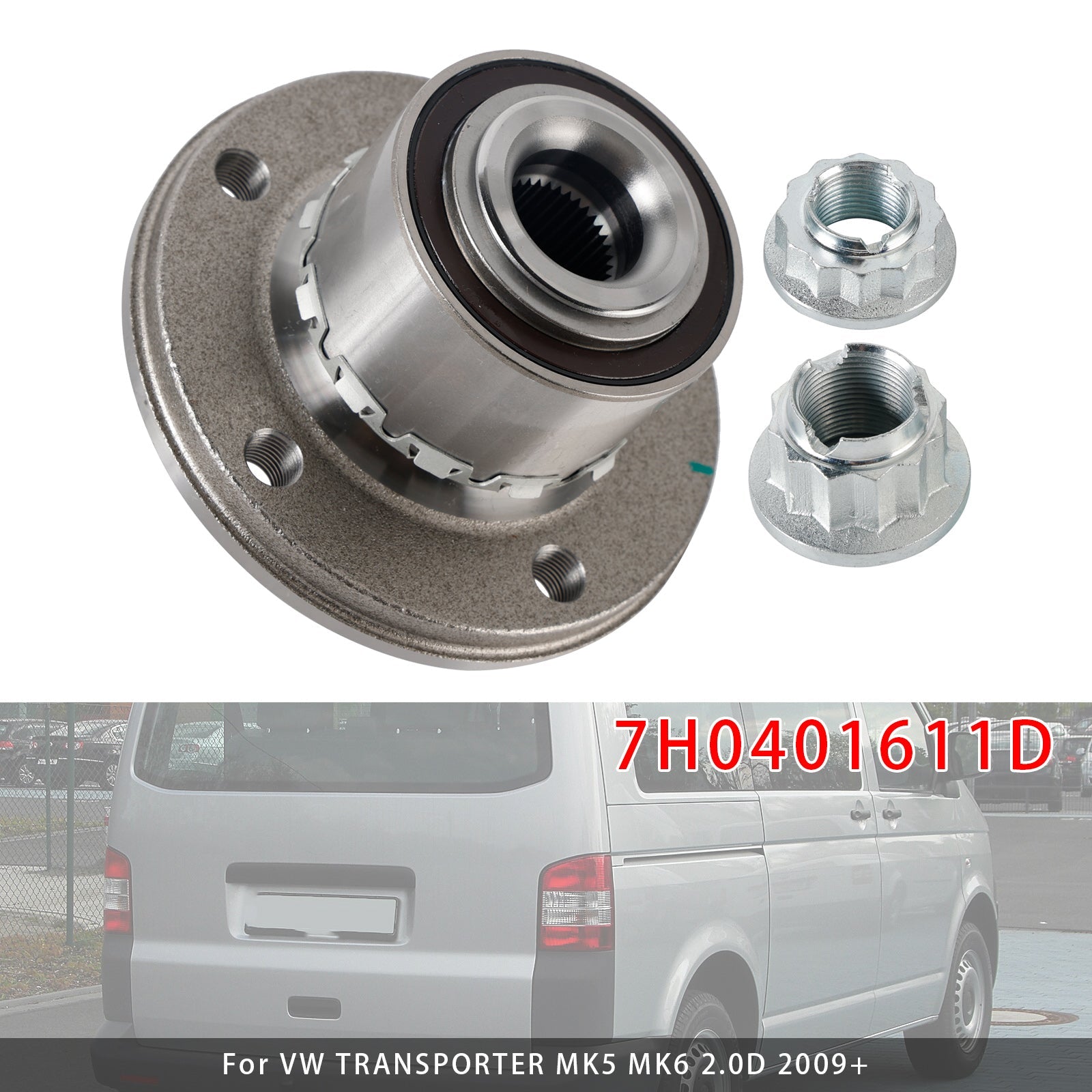 Hjullagersett 7H0401611D For VW TRANSPORTER MK5 MK6 2.0D 2009+