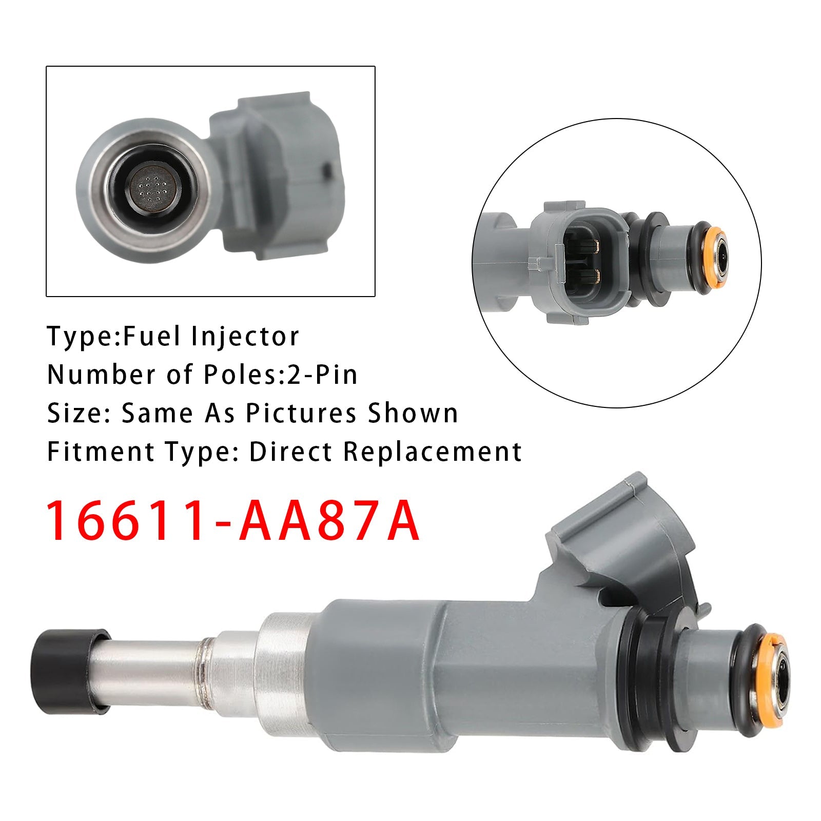1 stk drivstoffinjektor for Subaru Legacy Outback 2,5L H4 2015-2017 16611-AA87A