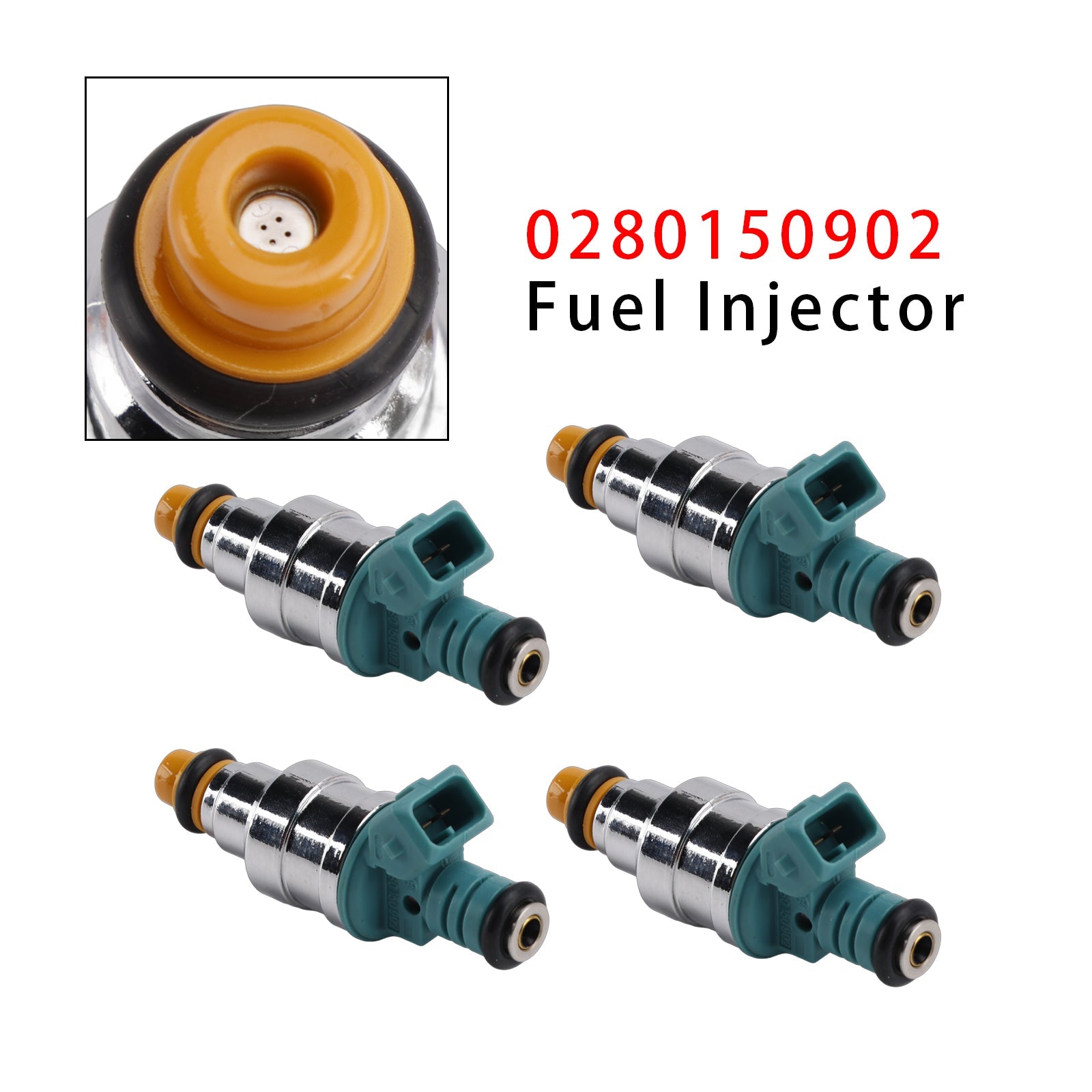 4 pezzi iniettore di carburante per Volkswagen Golf Cabriolet Jetta Fox 1.8L I4 0280150902