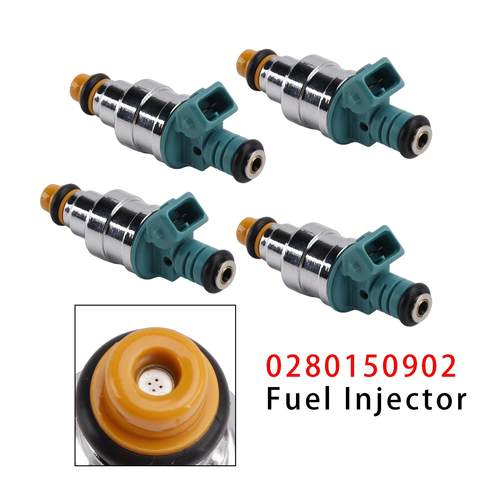 4 pezzi iniettore di carburante per Volkswagen Golf Cabriolet Jetta Fox 1.8L I4 0280150902