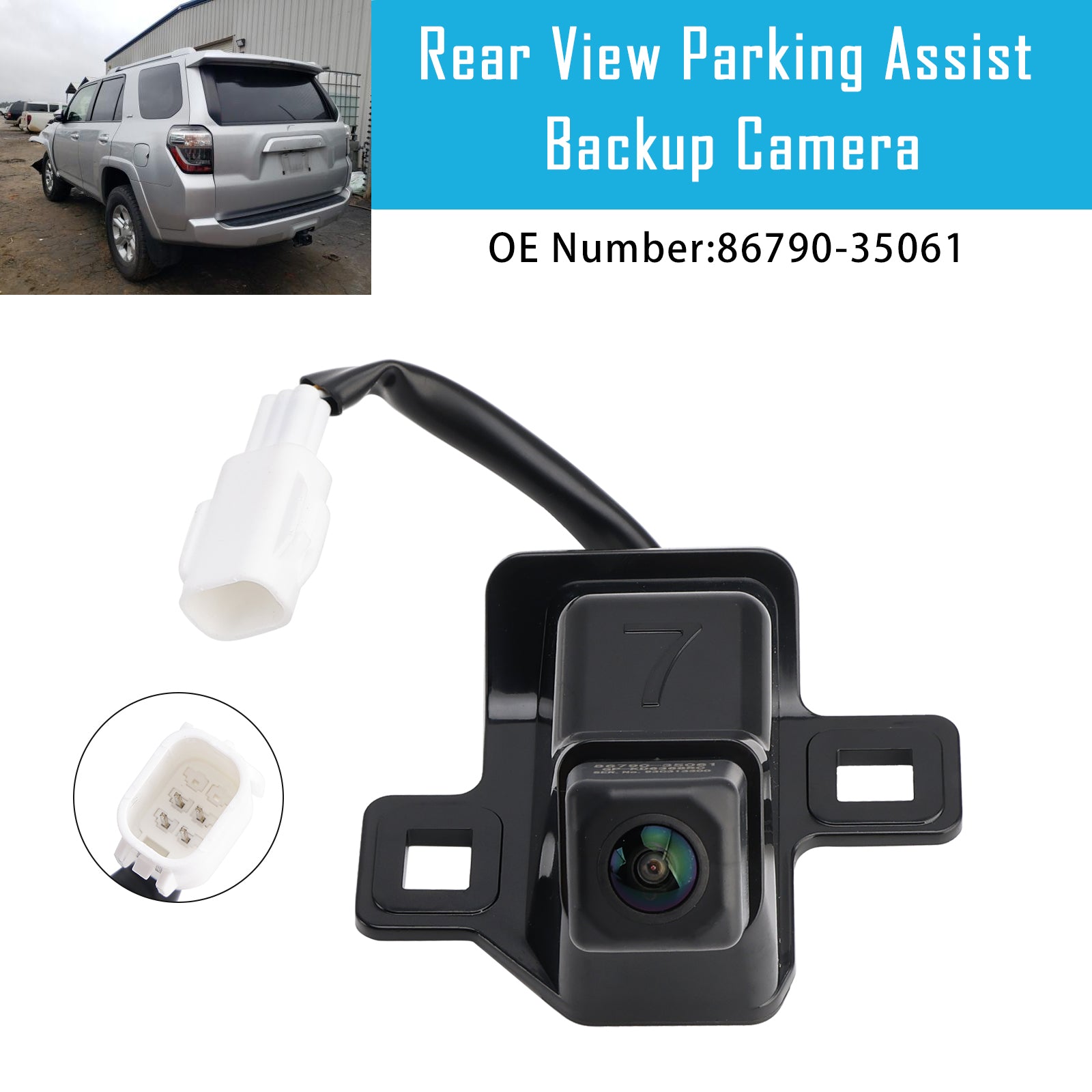 Câmera de backup de assistência de estacionamento com vista traseira 86790-35061 para Toyota 4Runner 2014-2024