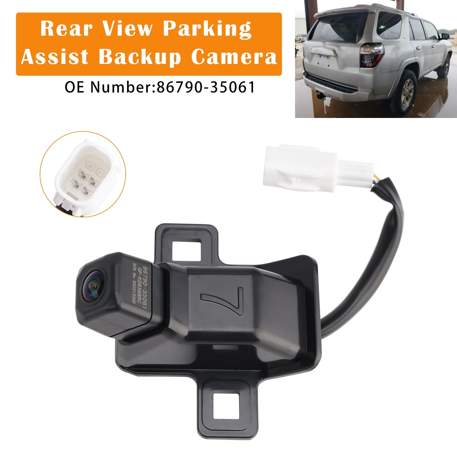 Câmera de backup de assistência de estacionamento com vista traseira 86790-35061 para Toyota 4Runner 2014-2024