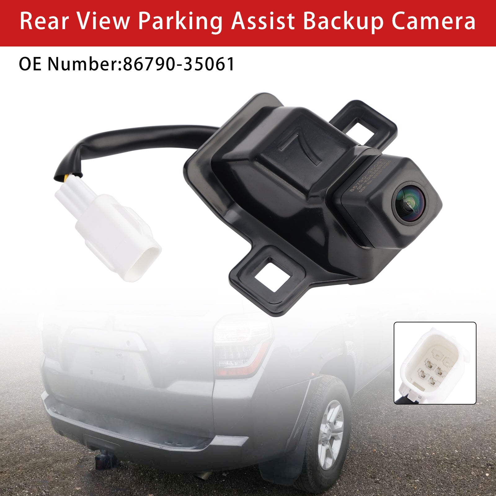 Câmera de backup de assistência de estacionamento com vista traseira 86790-35061 para Toyota 4Runner 2014-2024