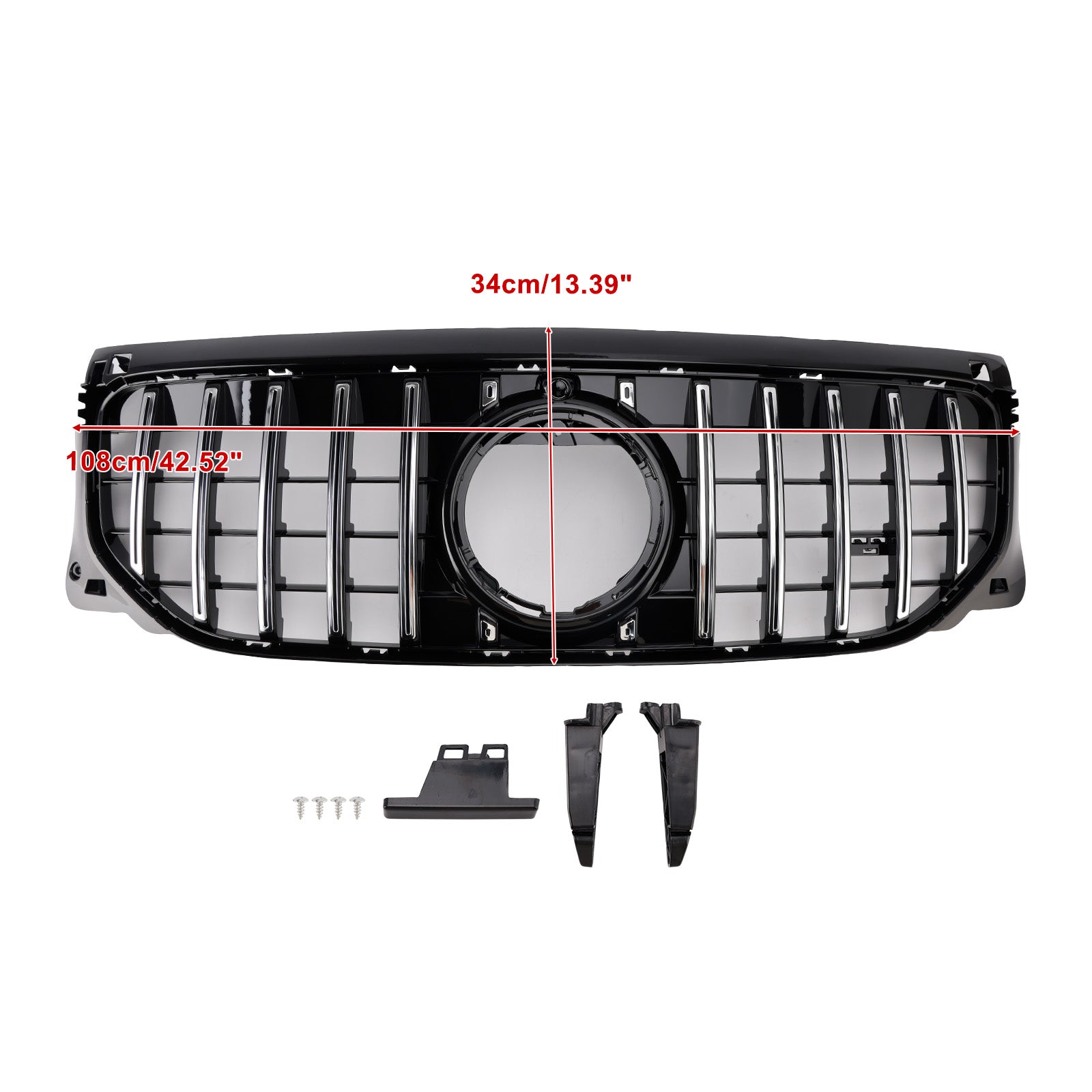 Grade dianteira cromada + preta para Mercedes Benz GLB X247 GLB200 GLB250 2024+