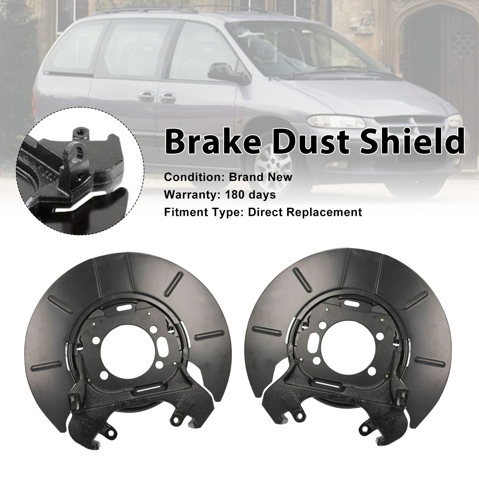 2PCS Rear Disc Brake Dust Shield Set 05073641AA Fit Chrysler Voyager 2001-2010
