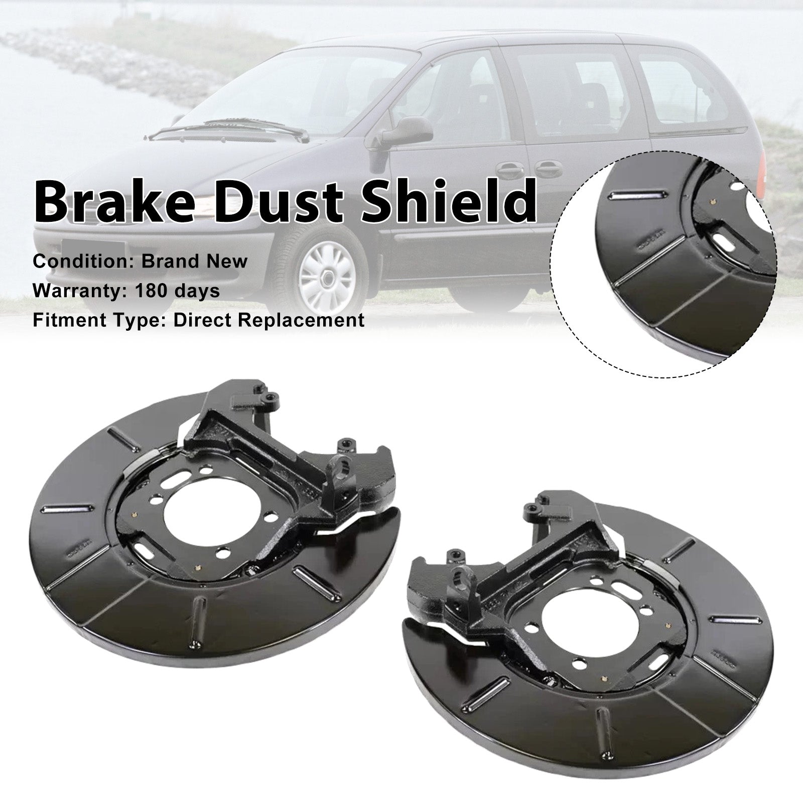 2PCS Rear Disc Brake Dust Shield Set 05073641AA Fit Chrysler Voyager 2001-2010