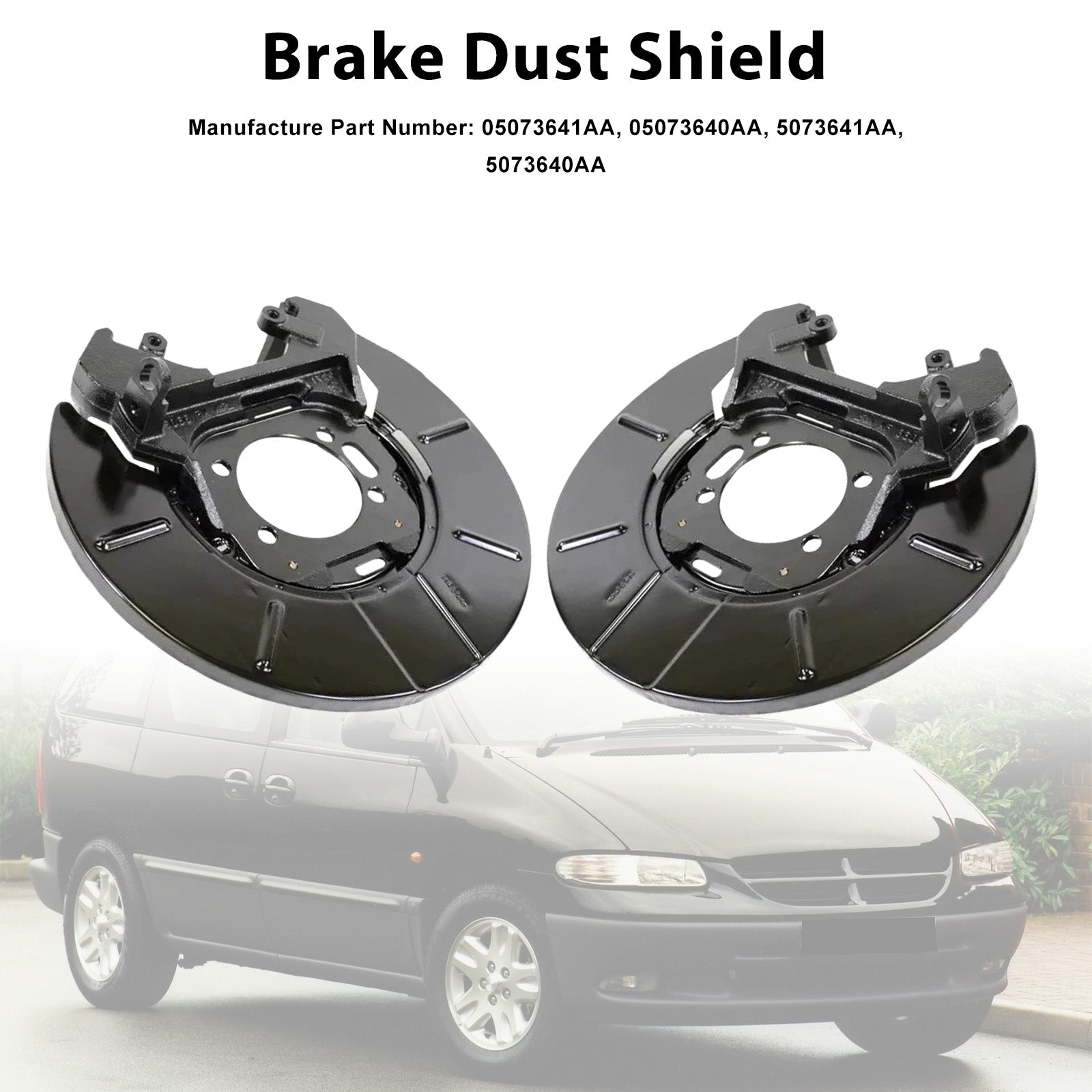 2PCS Rear Disc Brake Dust Shield Set 05073641AA Fit Chrysler Voyager 2001-2010