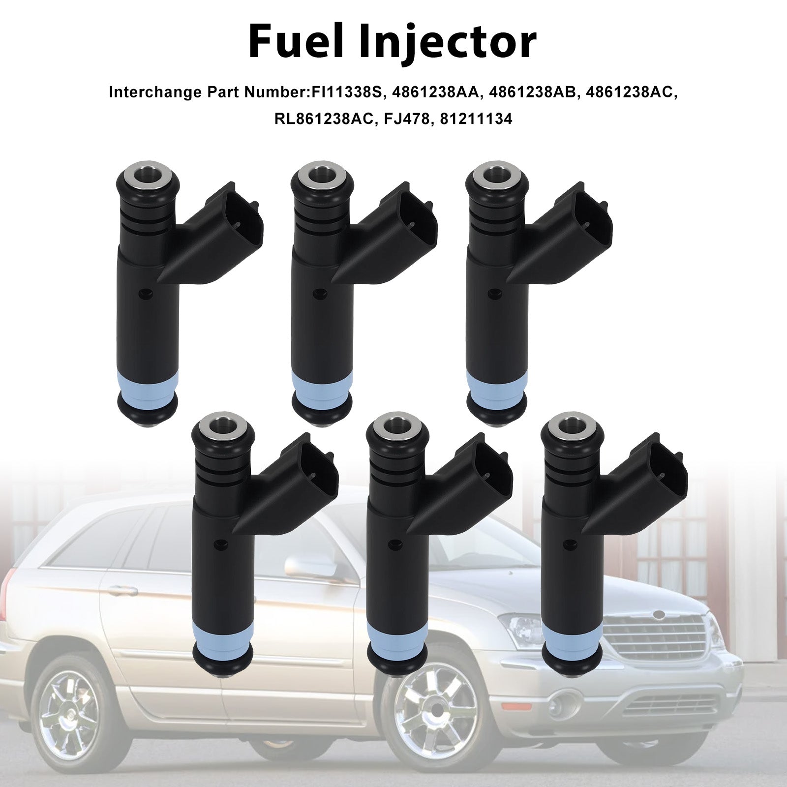 6 stk drivstoffinjektor for Chrysler 05-08 for Dodge 3.8L V6 04861238AC