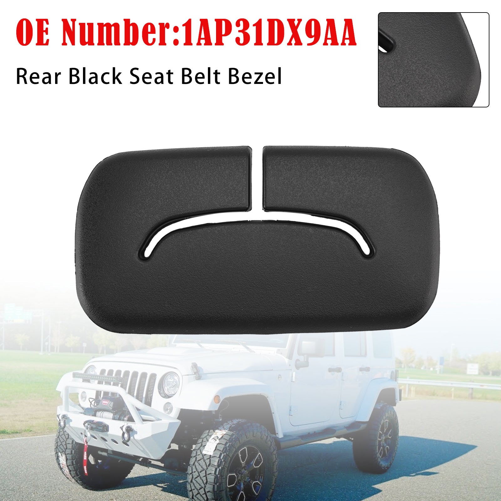 Zadní černý rám bezpečnostního pásu 1AP31DX9AA pro Jeep Wrangler JK 2011-2018