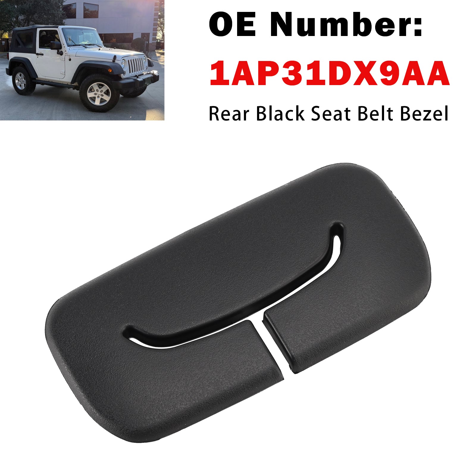 Zadní černý rám bezpečnostního pásu 1AP31DX9AA pro Jeep Wrangler JK 2011-2018