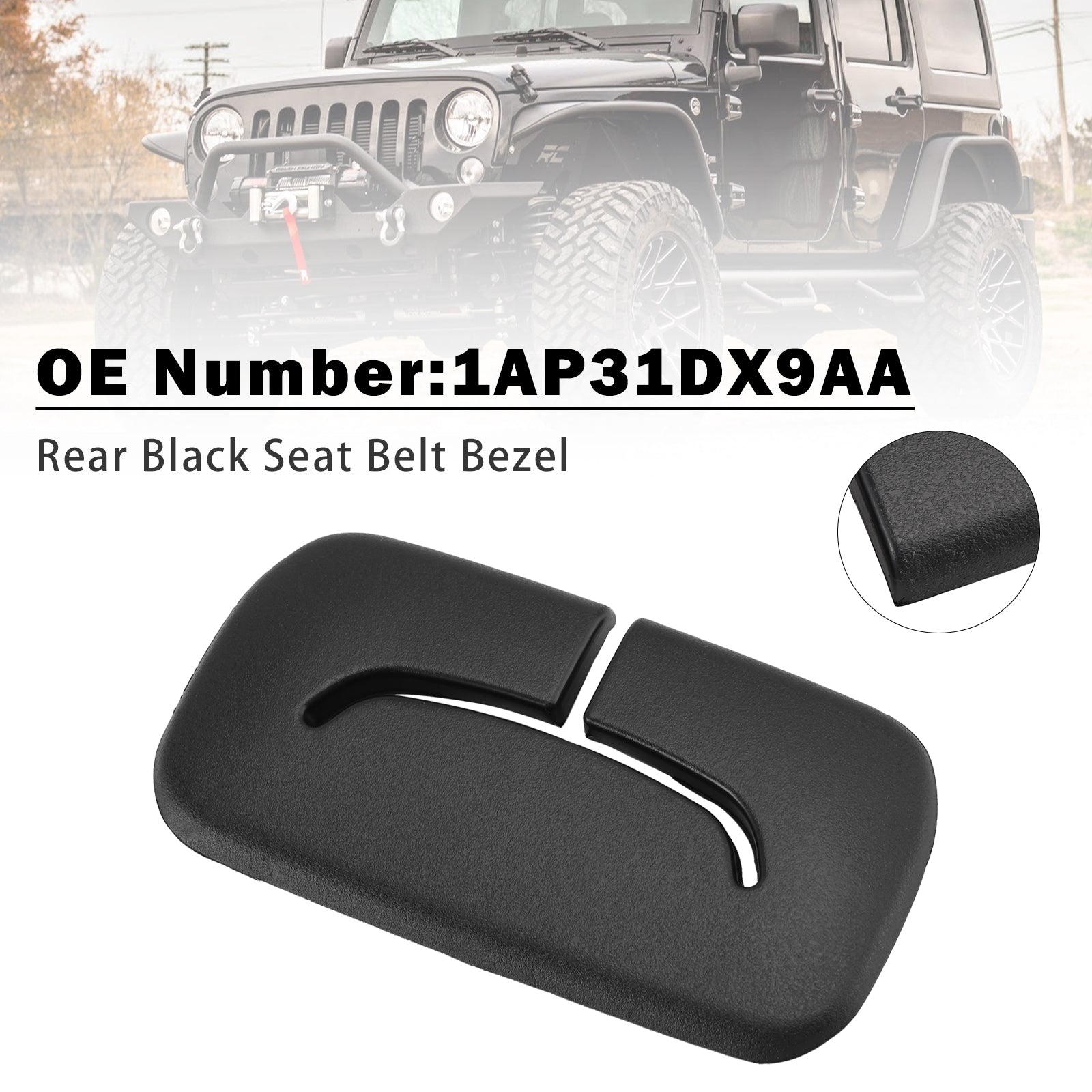 Zadní černý rám bezpečnostního pásu 1AP31DX9AA pro Jeep Wrangler JK 2011-2018
