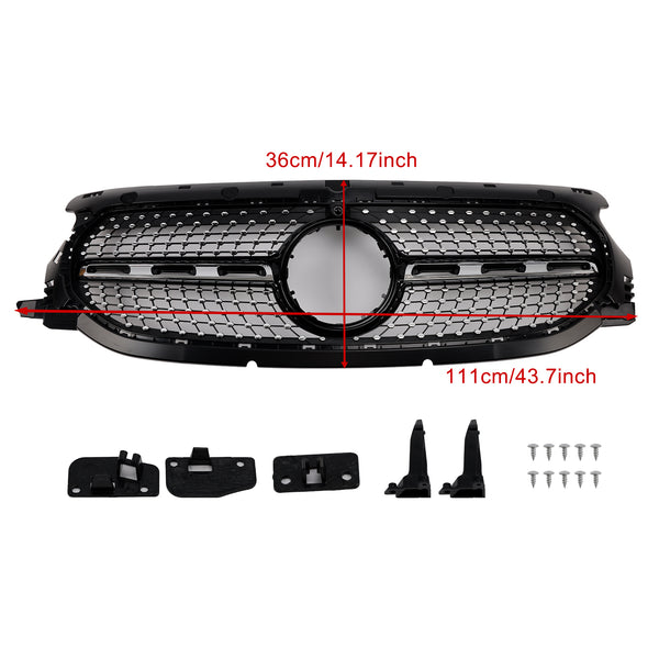 Diamond Front Grille Grill Fit Mercedes-Benz H247 GLA250 GLA200 2020-2023