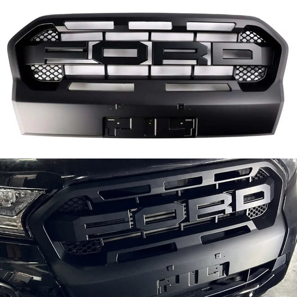 2019-2023 Ford Ranger T8 Ranger Raptor Style Noir Mat Ranger Raptor Style Grille de pare-chocs avant générique