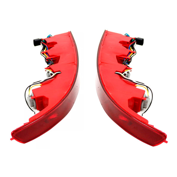 Left&Right Rear Bumper Reflector Tail Light Lamp Red Lens For Audi Q7 2007-2015