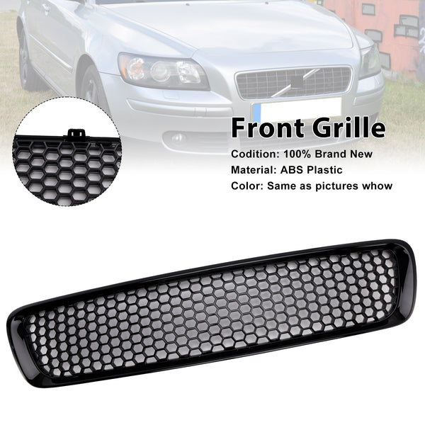 Gloss Black Front Bumper Honeycomb Grille Grill Fit Volvo S40 V50 2004-2007