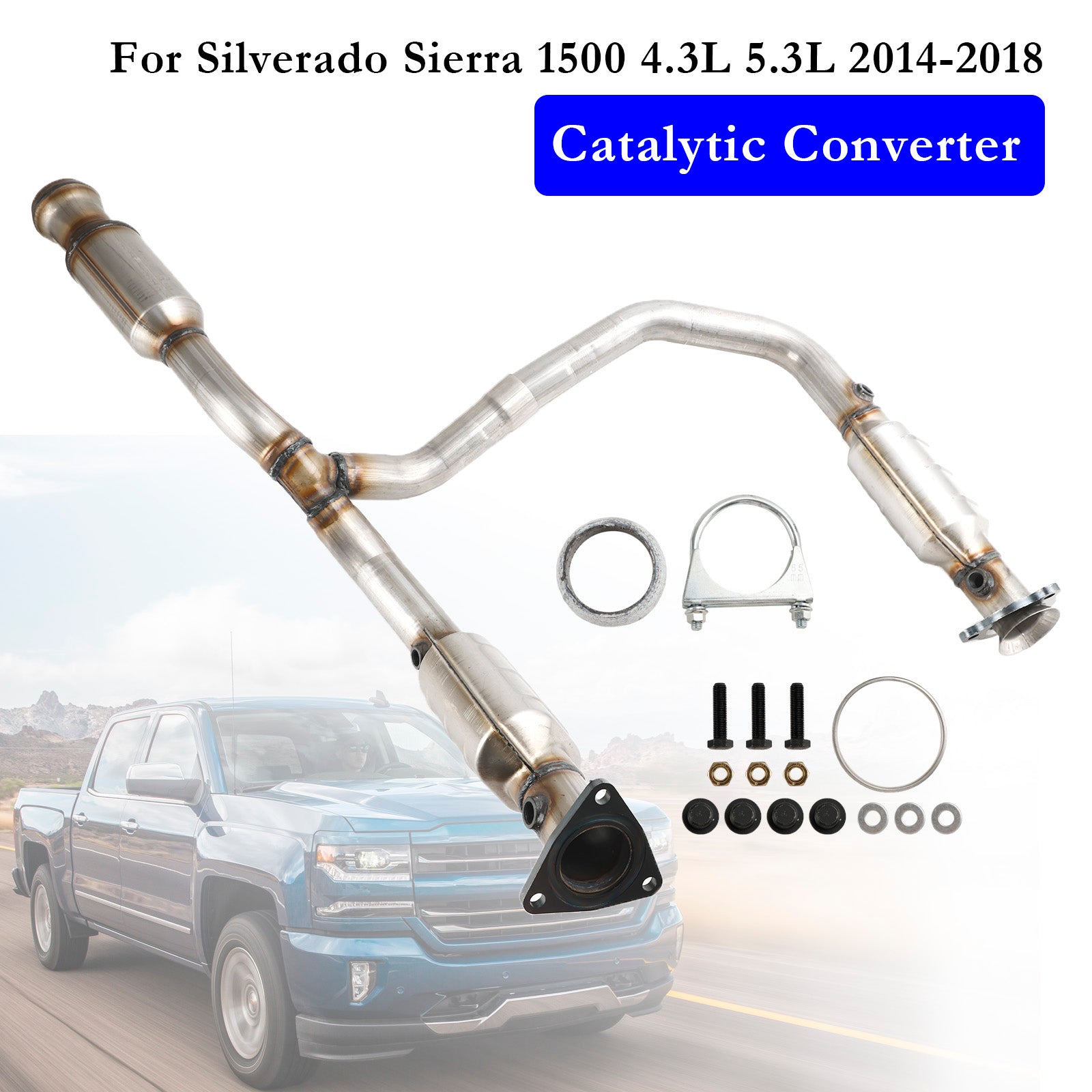 2014-2018 Chevrolet Silverado 1500 4.3L 5.3L Catalytic Converter 52642 50497