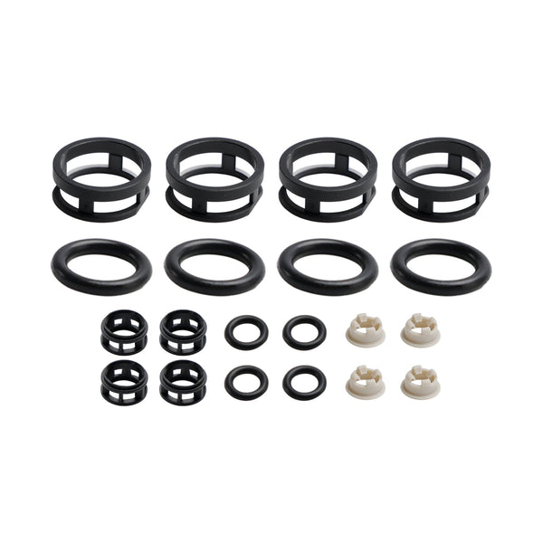 Nissan JECS 4Pcs Side Feed Fuel Injector Repair Kit Filters Seals O-Rings Pintle Caps