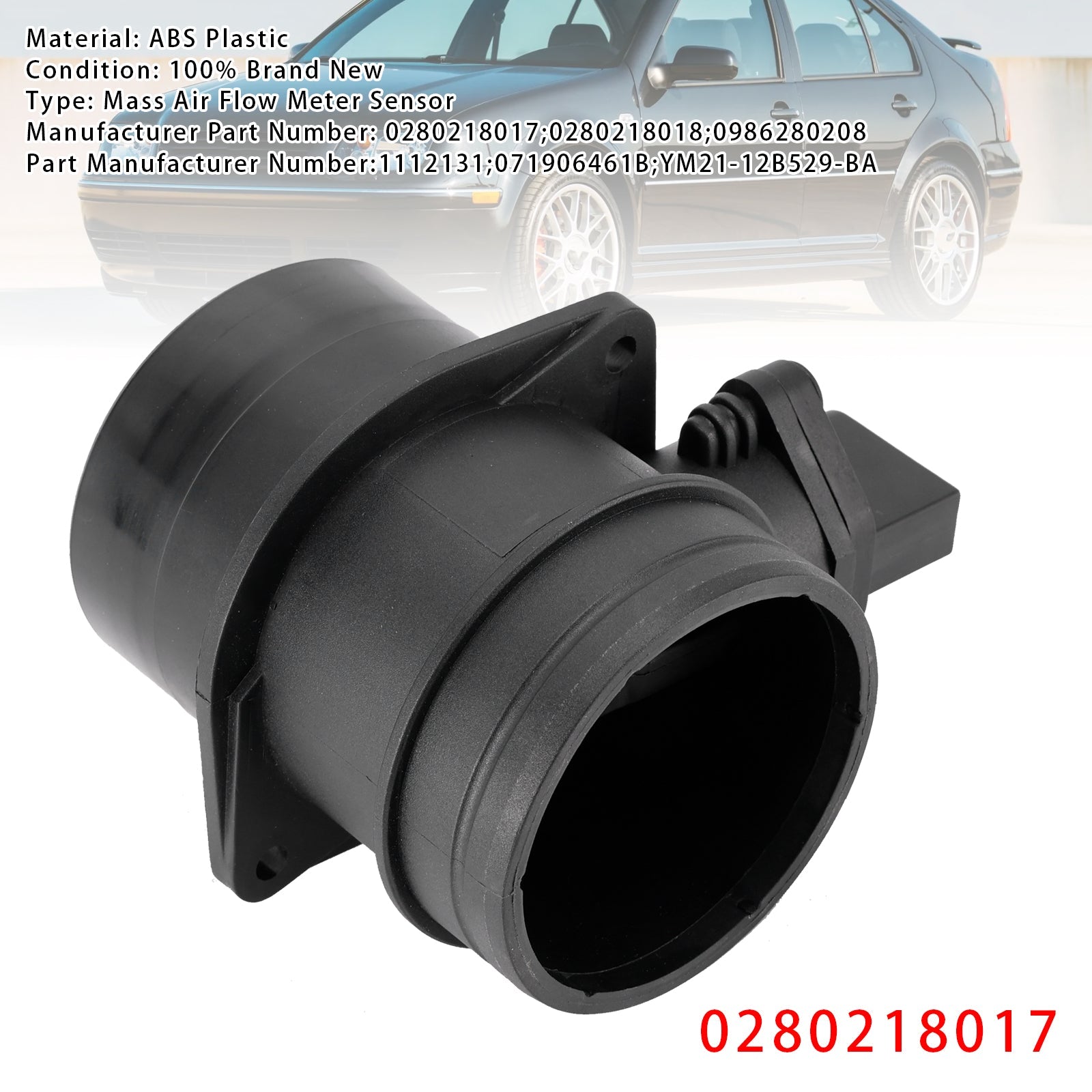 Sensore misuratore di portata d'aria di massa per Volkswagen Golf Jeeta EuroVan 2.8L 0280218017