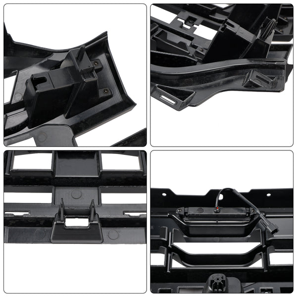 Black Front Bumper Grille Grill Fit Ford F150 2024+ With LED