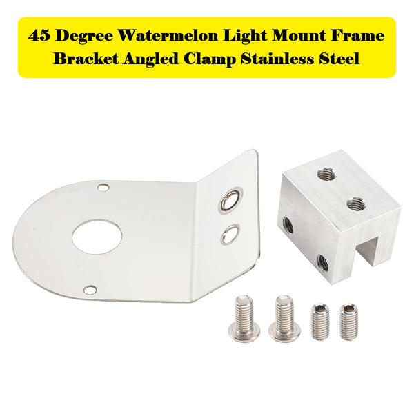 45 Degree Watermelon Light Mount Frame Bracket Angled Clamp Stainless Steel