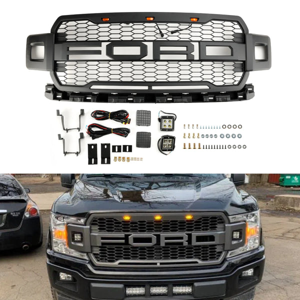 Parrilla de parachoques delantero Ford F150 Super Duty 2018-2020 con LED genérico