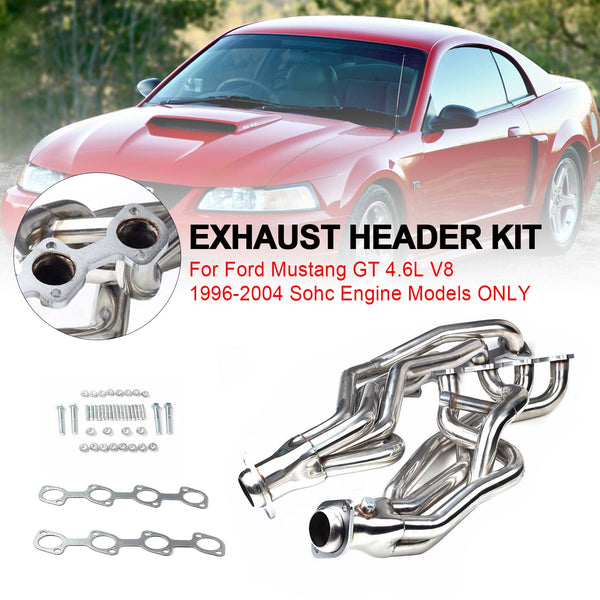 1996-2004 Ford Mustang GT 4.6L V8 Sohc Engine Pair Stainless Exhaust Manifold Headers