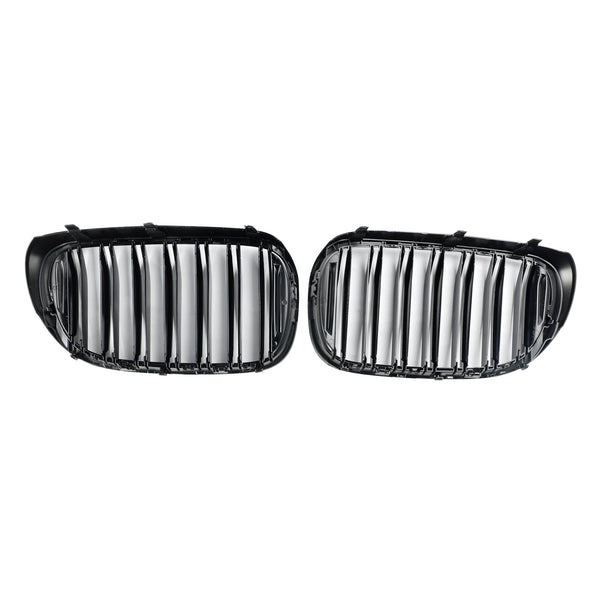 2015.07-2019.01 BMW 7 Series G11 Long-Wheel Base Pre-Facelift Black 2 Slat Front Kidney Grill Grille