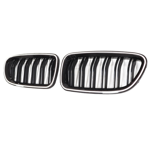 01.2009-10.2016 BMW 5-serie F10 nyrestøtfangergrill Grill glans sort 51137203649 51137203650 Generisk